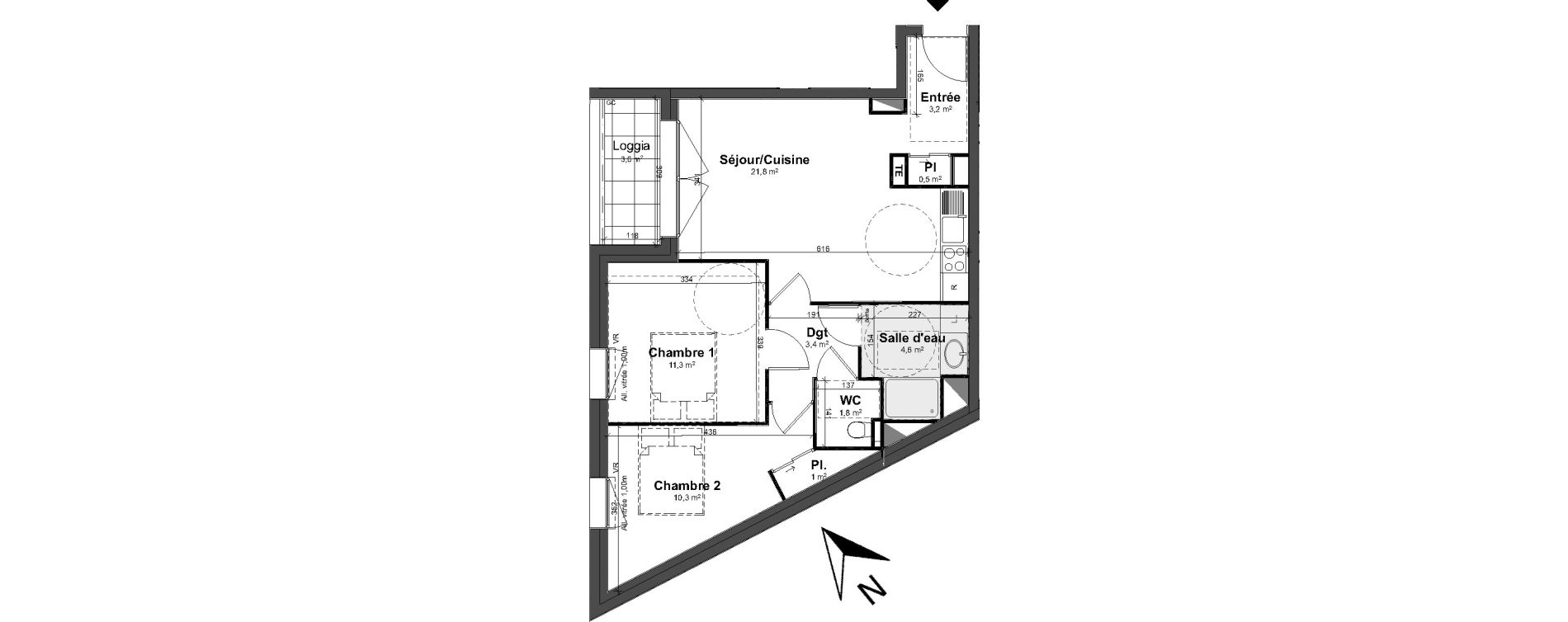 Appartement T3 de 57,90 m2 &agrave; Tours Saint-symphorien