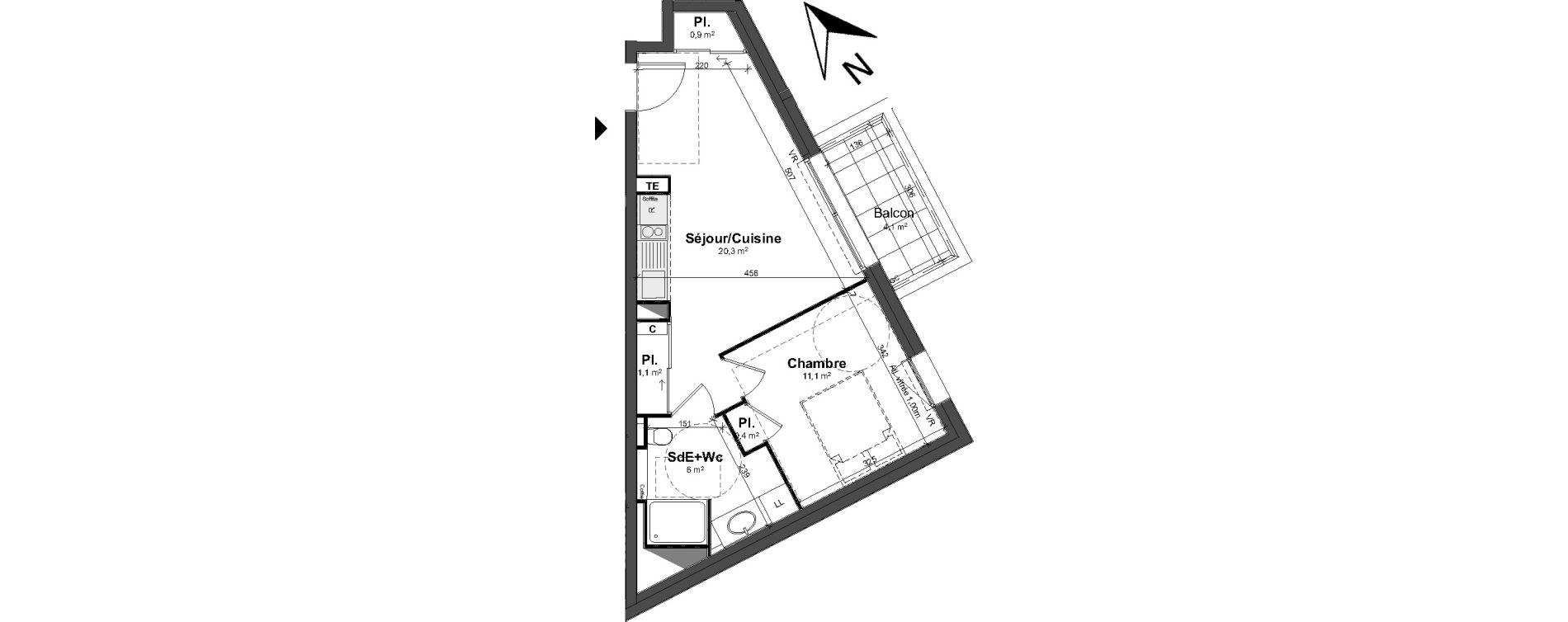 Appartement T2 de 39,80 m2 &agrave; Tours Saint-symphorien