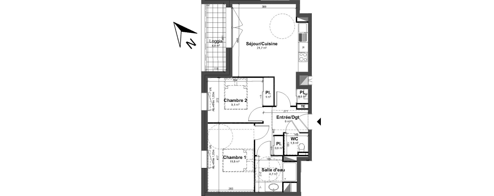 Appartement T3 de 57,30 m2 &agrave; Tours Saint-symphorien