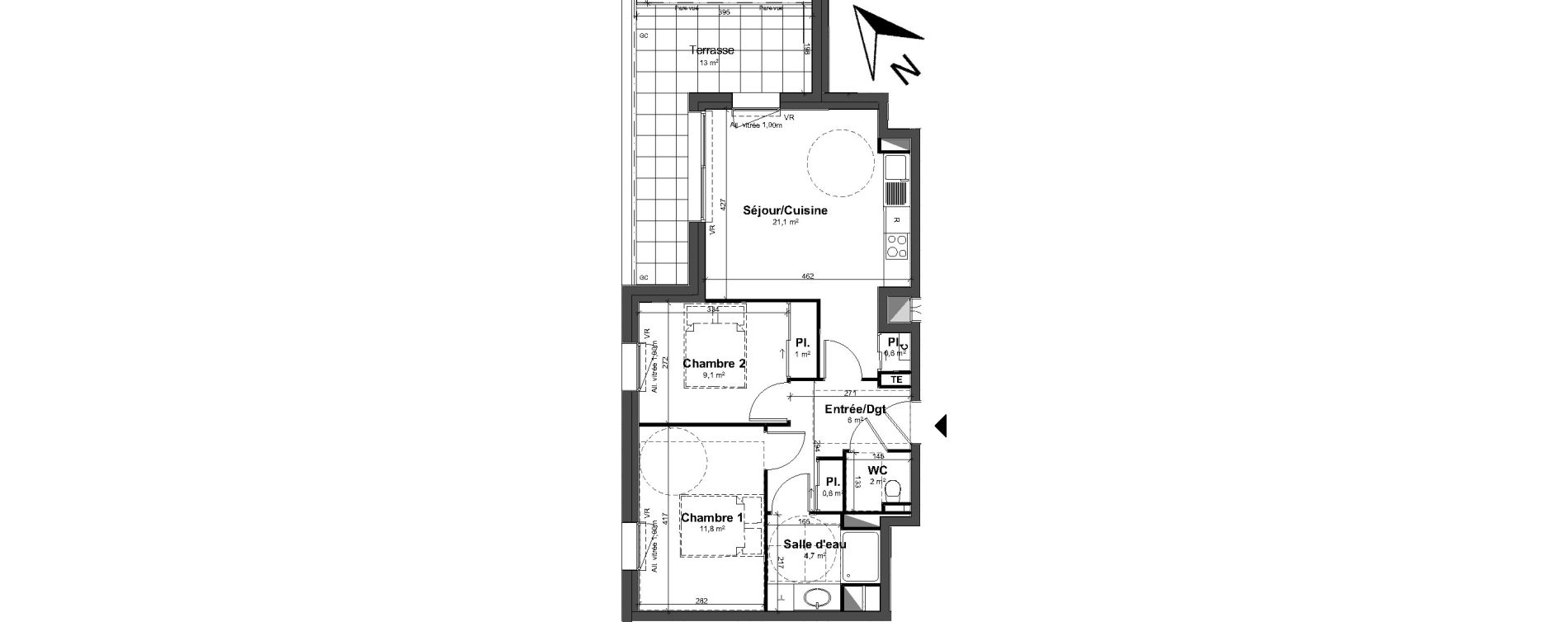 Appartement T3 de 56,90 m2 &agrave; Tours Saint-symphorien