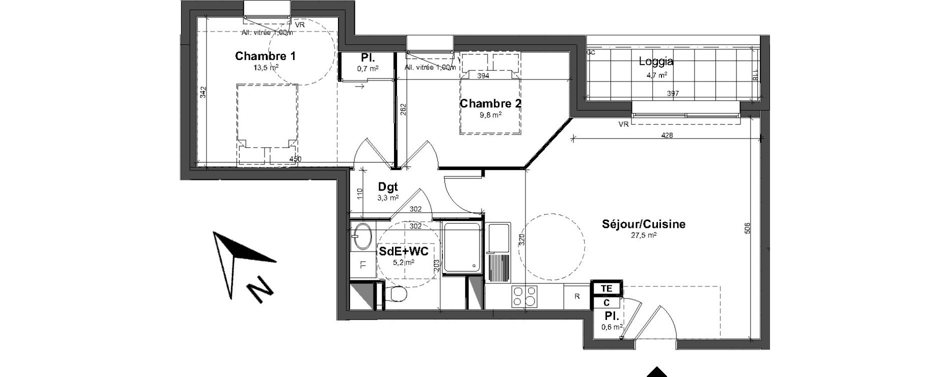 Appartement T3 de 60,60 m2 &agrave; Tours Saint-symphorien
