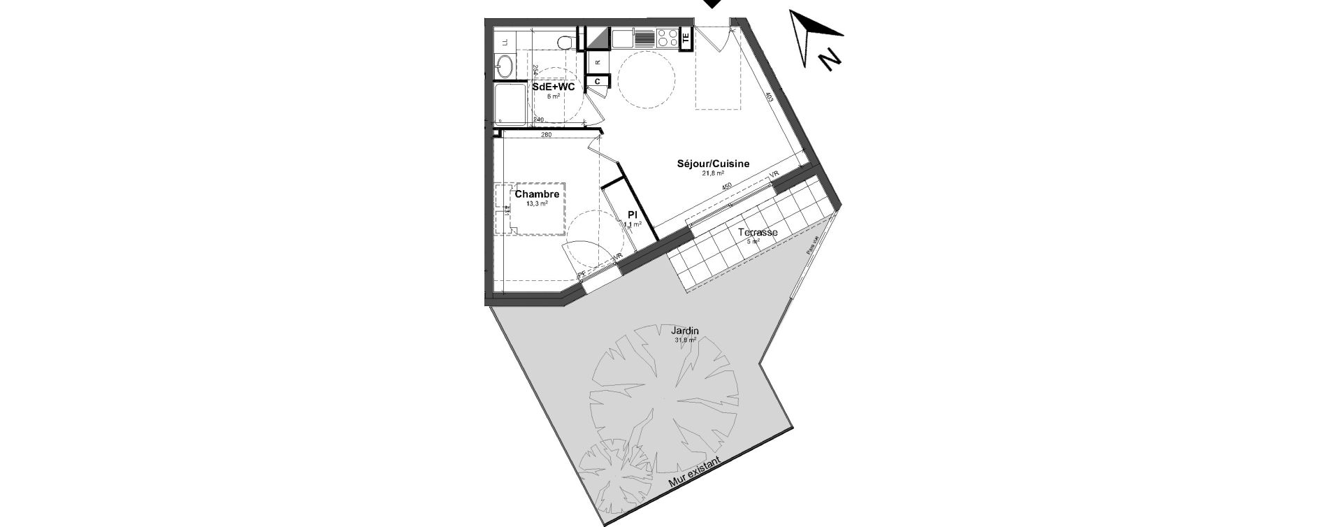 Appartement T2 de 42,20 m2 &agrave; Tours Saint-symphorien