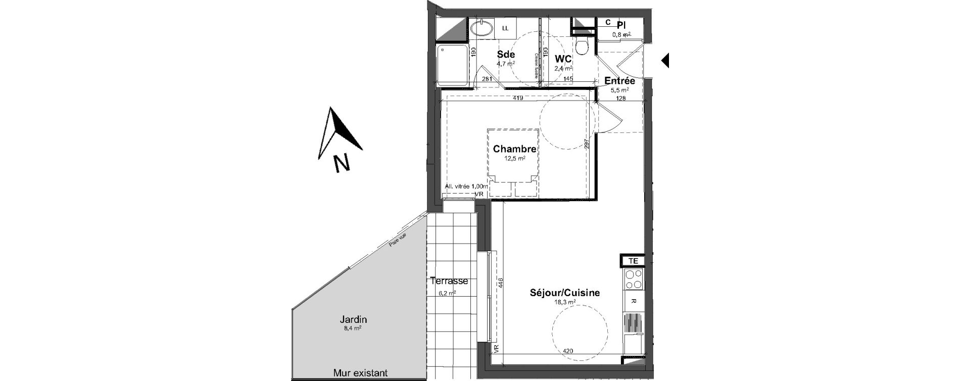 Appartement T2 de 44,20 m2 &agrave; Tours Saint-symphorien