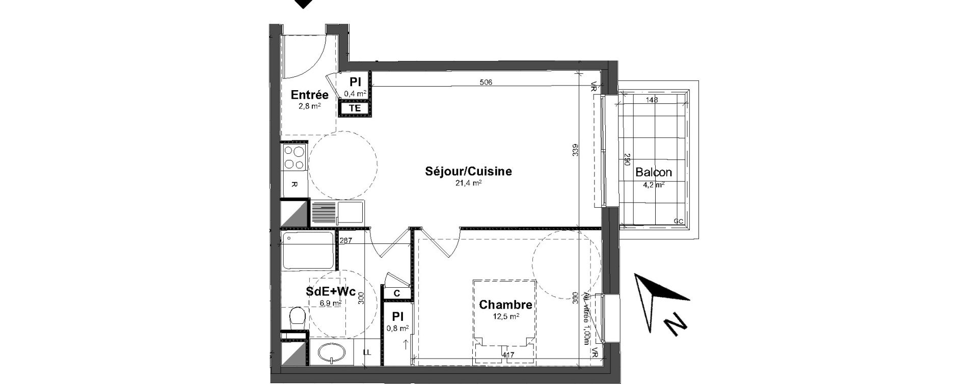 Appartement T2 de 44,80 m2 &agrave; Tours Saint-symphorien