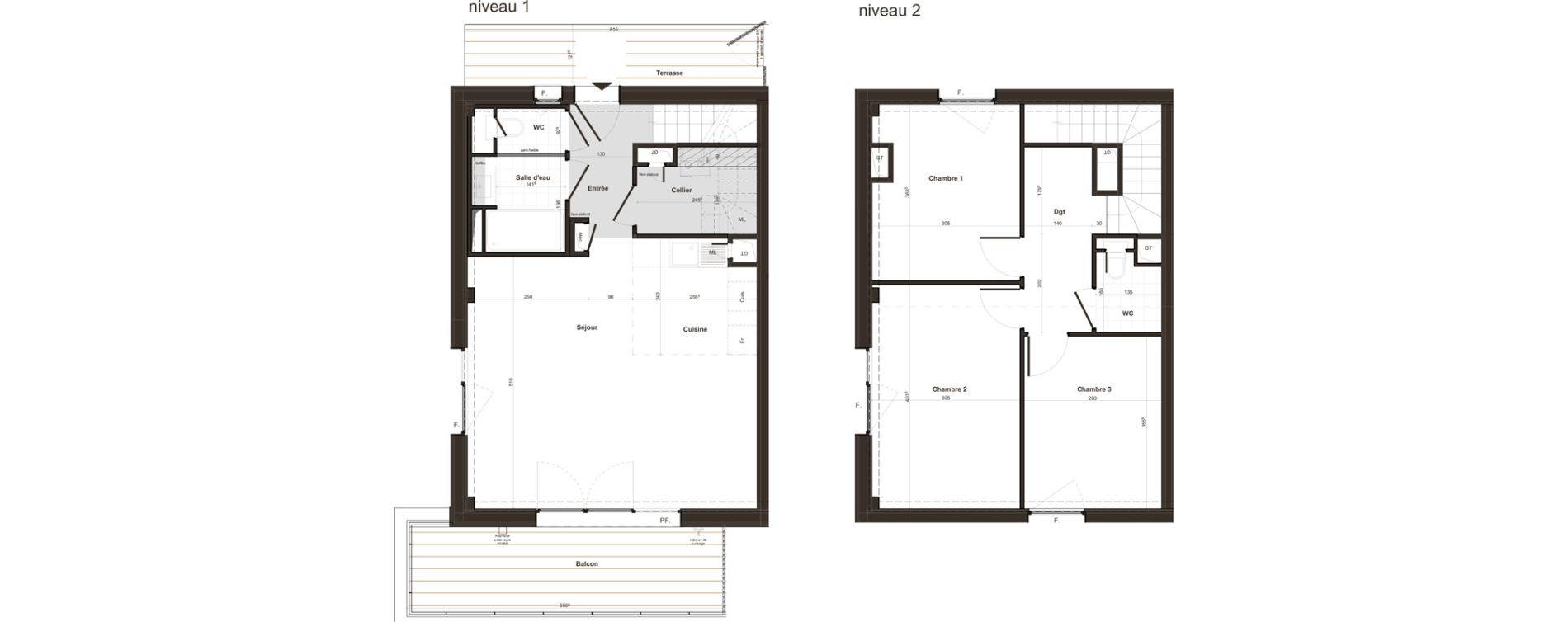 Duplex T3 de 86,70 m2 &agrave; Tours Giraudeau-tonnelle