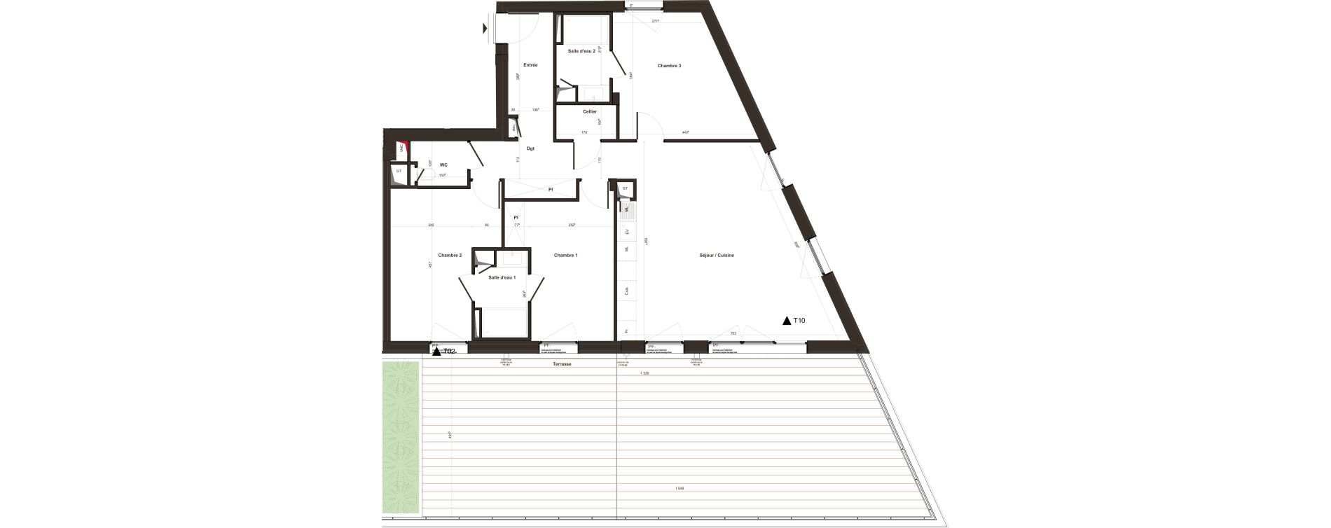 Appartement T4 de 95,20 m2 &agrave; Tours Giraudeau-tonnelle