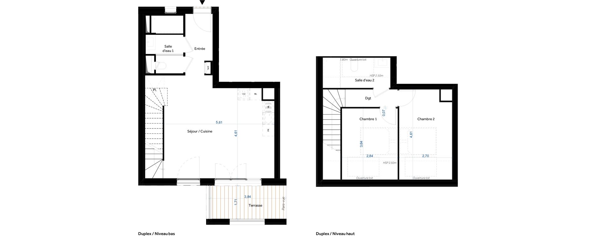 Duplex T3 de 67,70 m2 &agrave; Tours Giraudeau-tonnelle