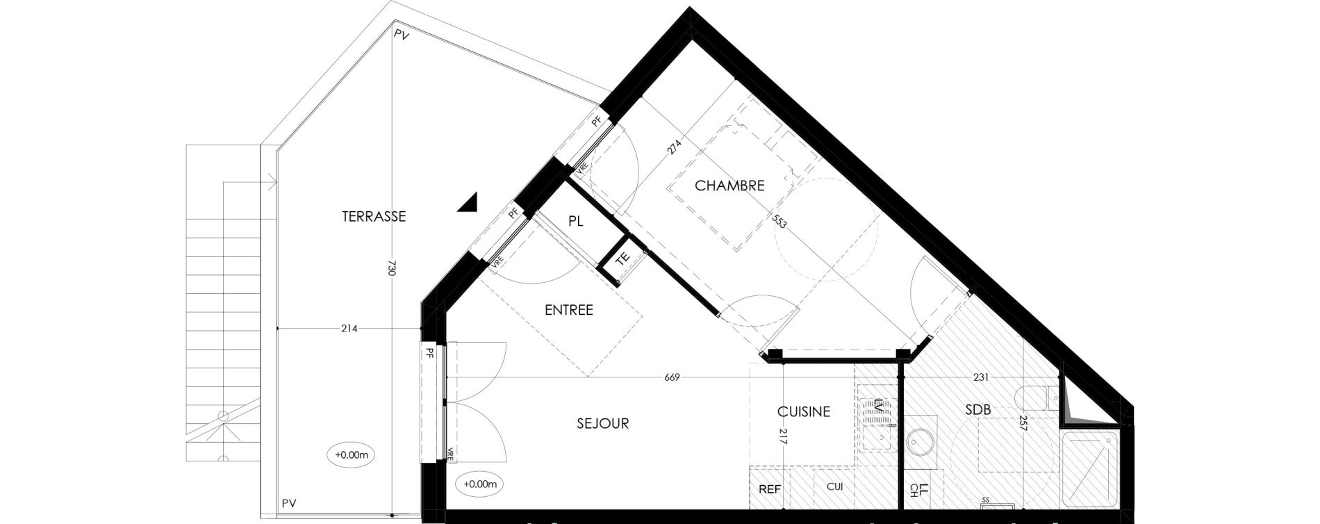 Appartement T2 de 42,60 m2 &agrave; Tours Saint-symphorien