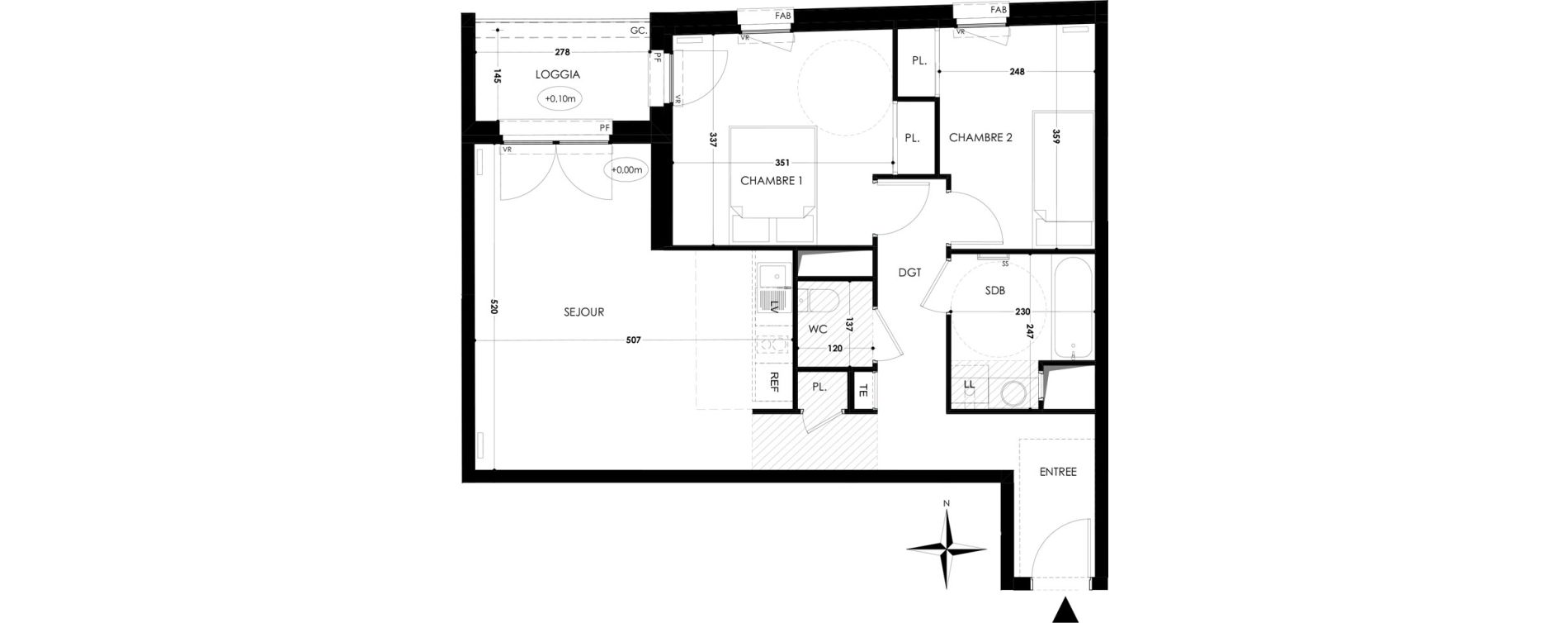 Appartement T3 de 61,70 m2 &agrave; Tours Saint-symphorien