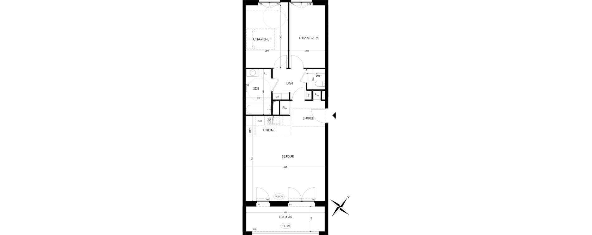 Appartement T3 de 65,40 m2 &agrave; Tours Saint-symphorien