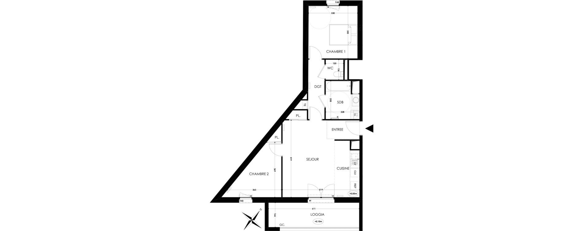 Appartement T3 de 60,50 m2 &agrave; Tours Saint-symphorien