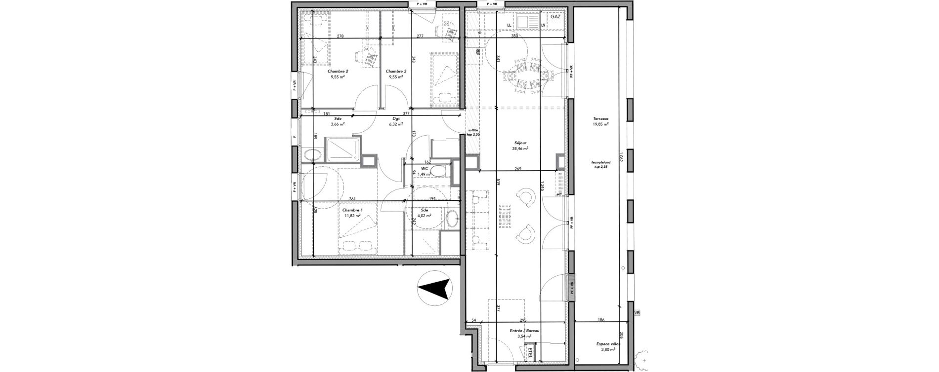 Appartement T4 de 88,41 m2 &agrave; Tours Sapaill&eacute;