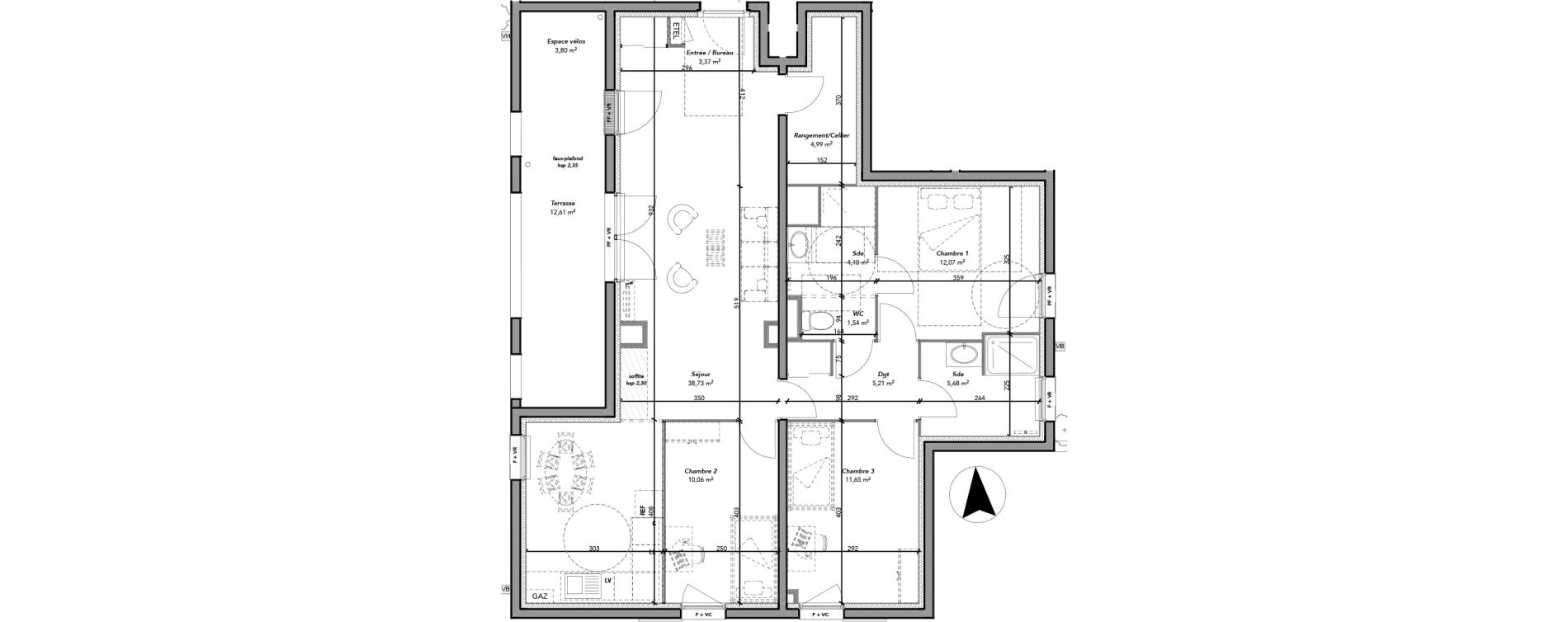 Appartement T4 de 97,40 m2 &agrave; Tours Sapaill&eacute;