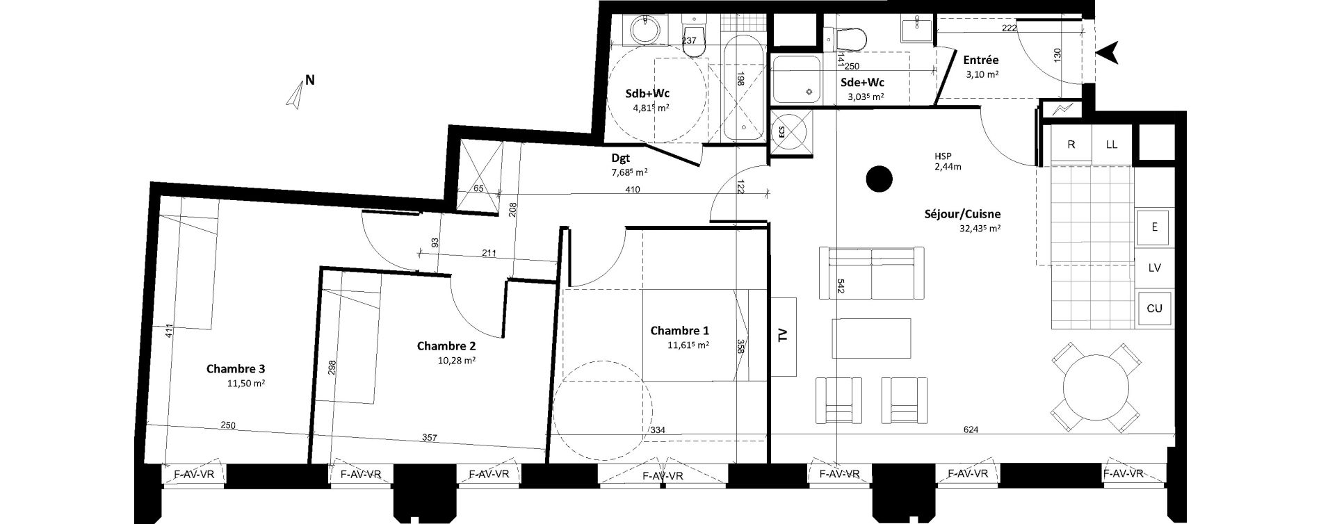 Appartement T4 de 84,45 m2 &agrave; Tours Cathedrale