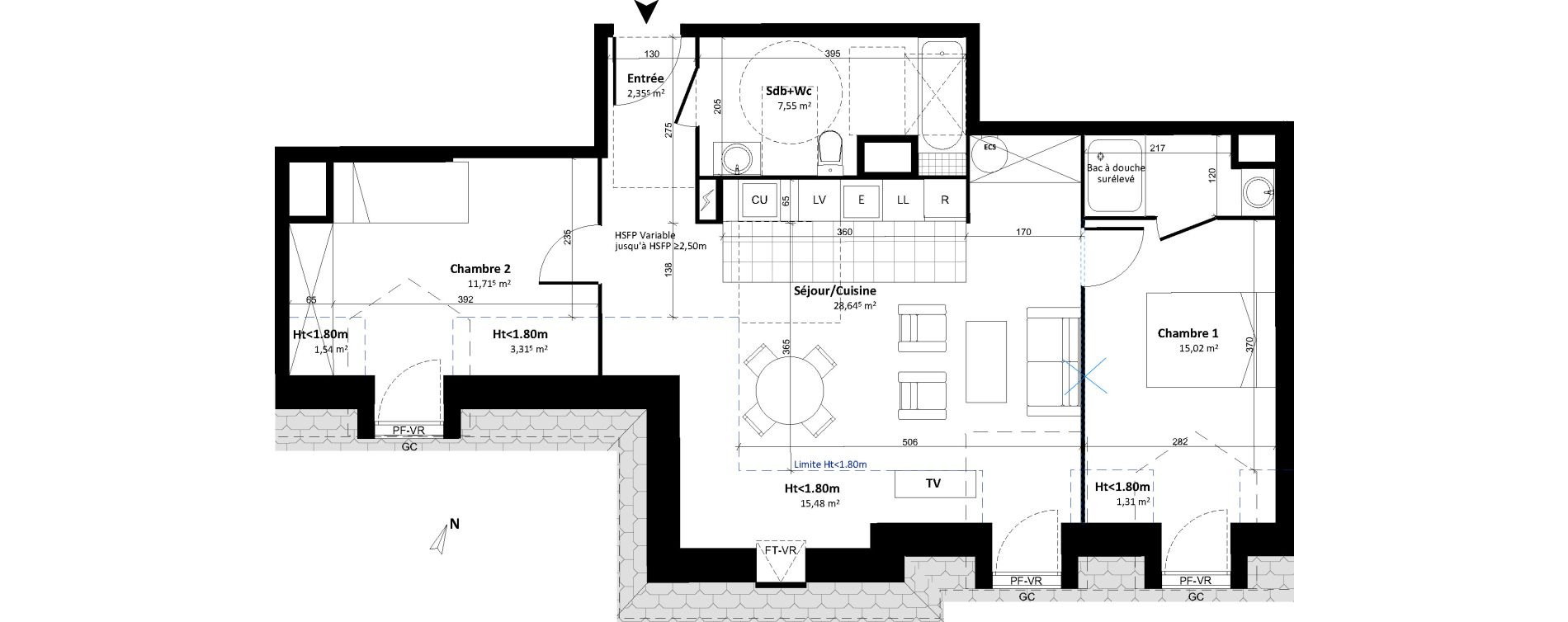 Appartement T3 de 65,28 m2 &agrave; Tours Cathedrale