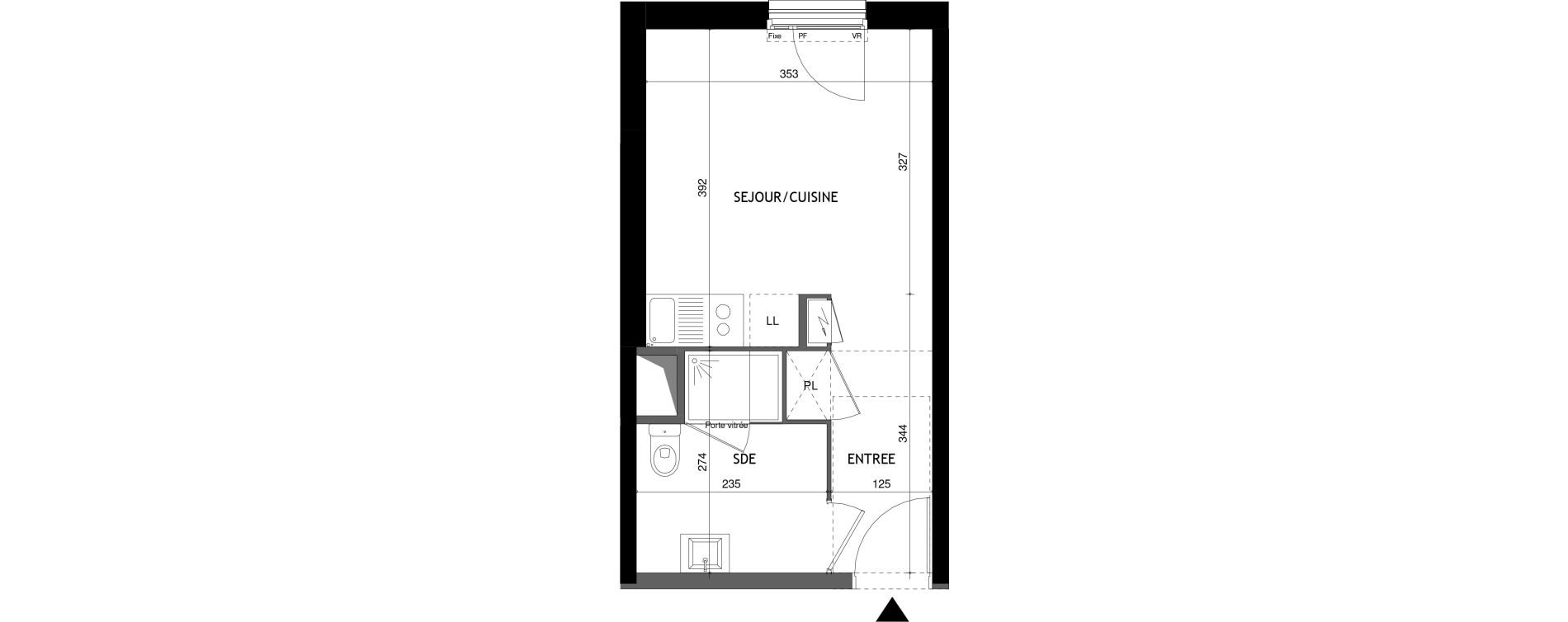 Appartement T1 de 22,93 m2 &agrave; Tours Douets milletiere