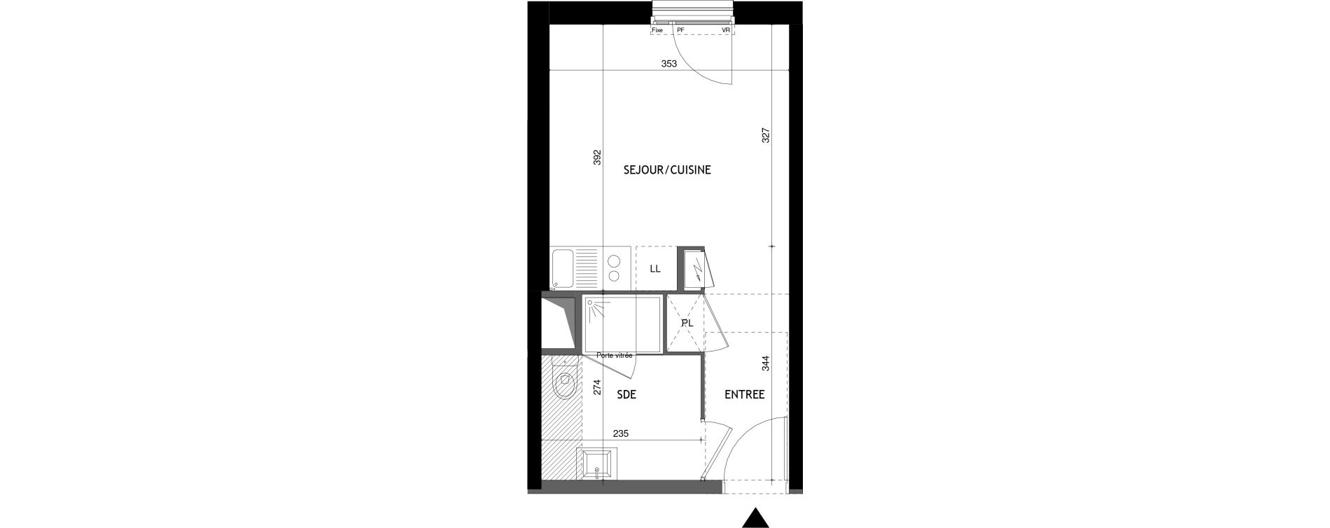 Appartement T1 de 22,93 m2 &agrave; Tours Douets milletiere