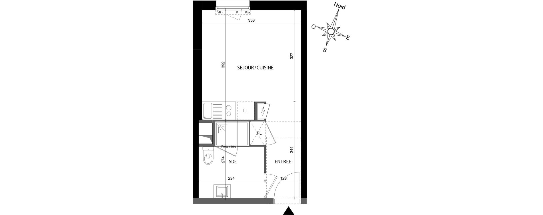 Appartement T1 de 22,95 m2 &agrave; Tours Douets milletiere
