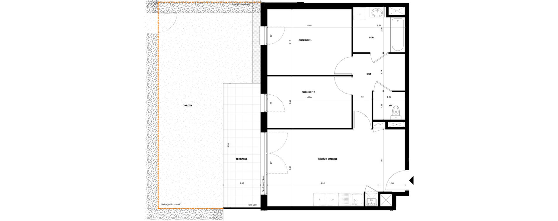 Appartement T3 de 60,10 m2 &agrave; Tours Saint-symphorien