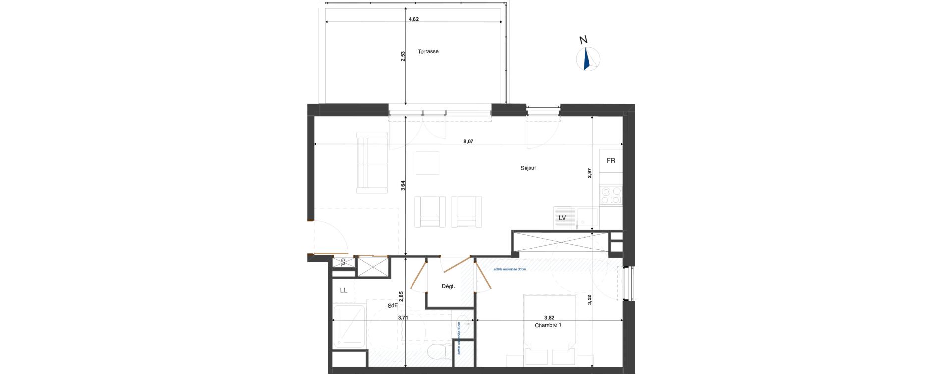 Appartement T2 de 48,62 m2 &agrave; Tours Saint-symphorien