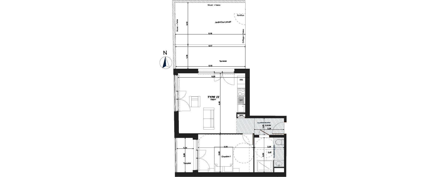 Appartement T2 de 42,30 m2 &agrave; Tours Saint-symphorien