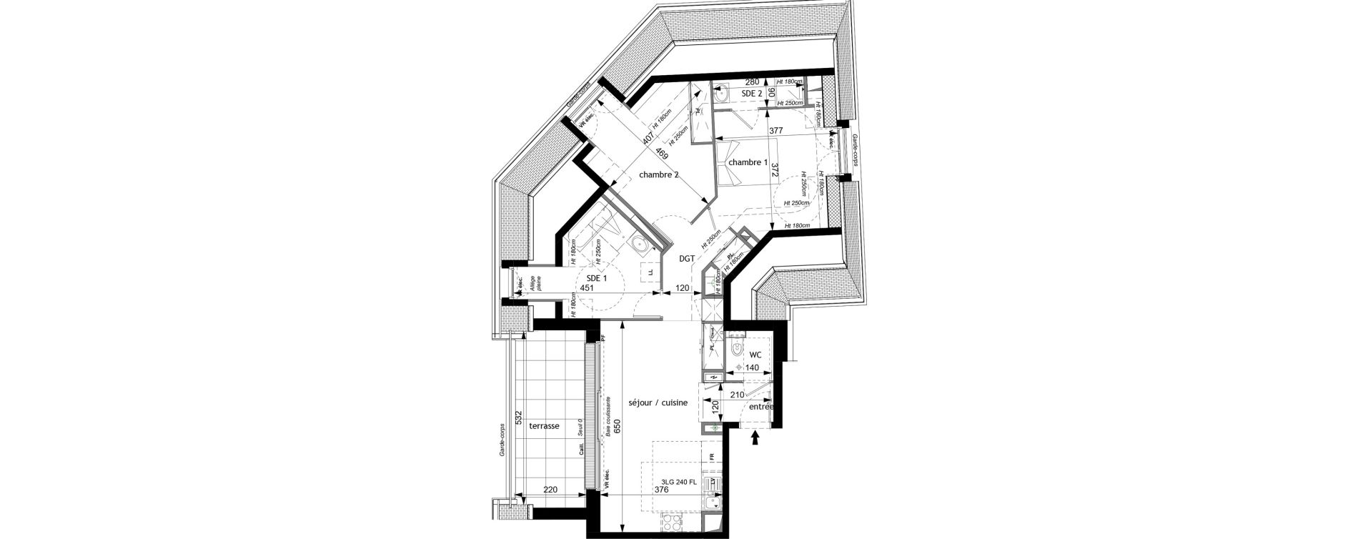 Appartement T3 de 70,11 m2 &agrave; Tours Saint-symphorien