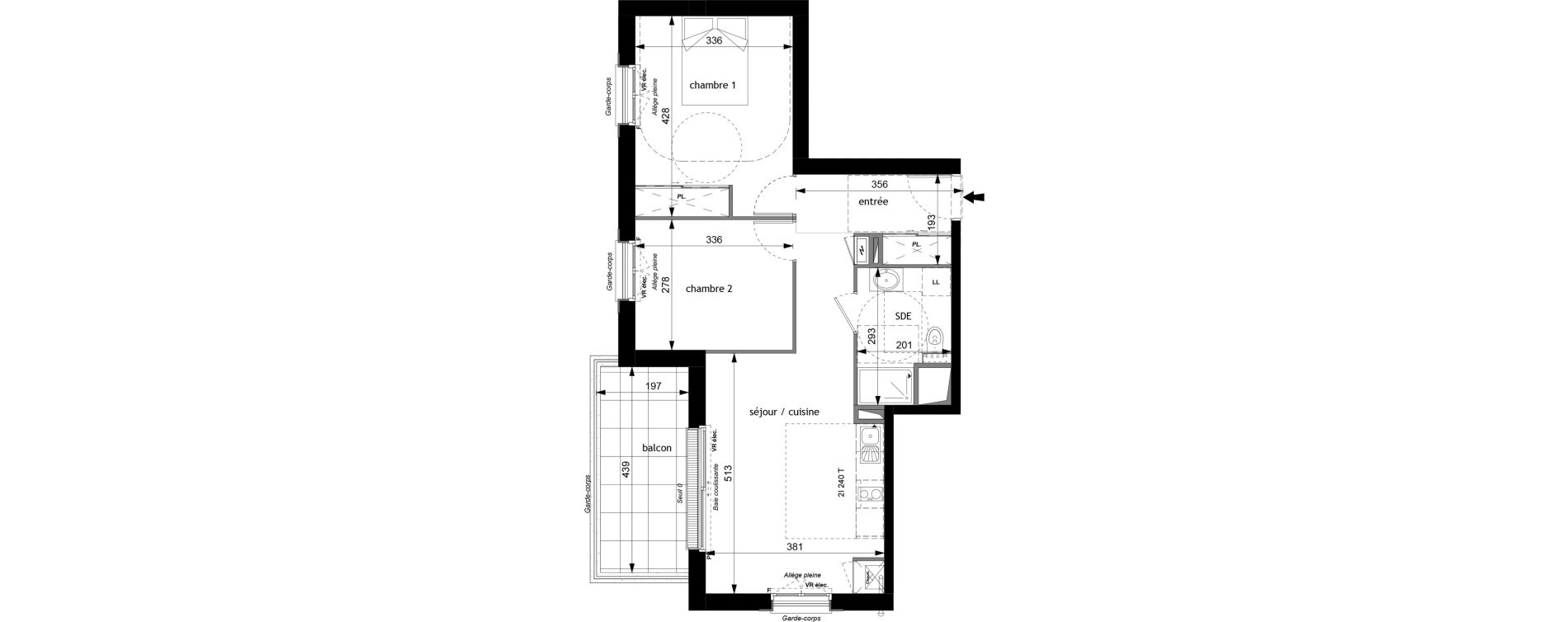 Appartement T3 de 55,52 m2 &agrave; Tours Saint-symphorien