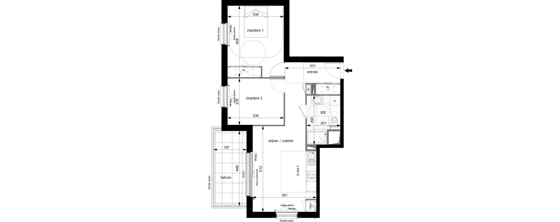 Appartement T3 de 55,53 m2 &agrave; Tours Saint-symphorien