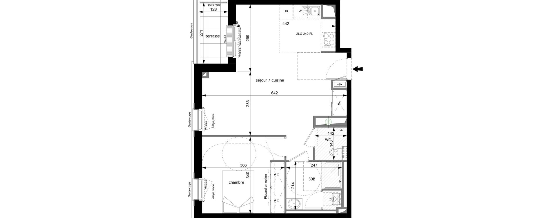 Appartement T2 de 50,46 m2 &agrave; Tours Saint-symphorien