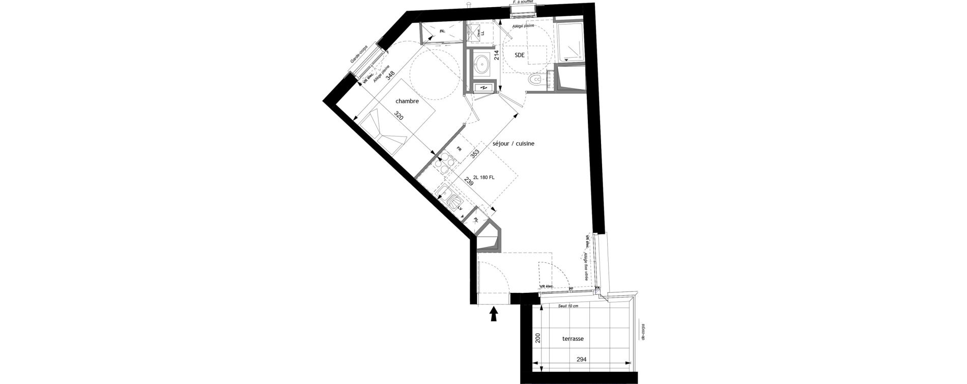Appartement T2 de 40,39 m2 &agrave; Tours Saint-symphorien