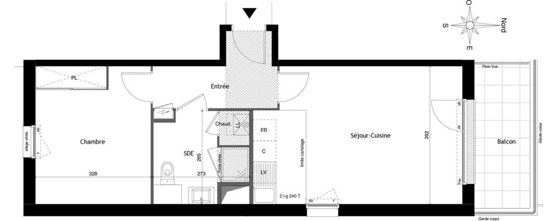 Appartement T2 de 47,15 m2 &agrave; Tours Douets milletiere