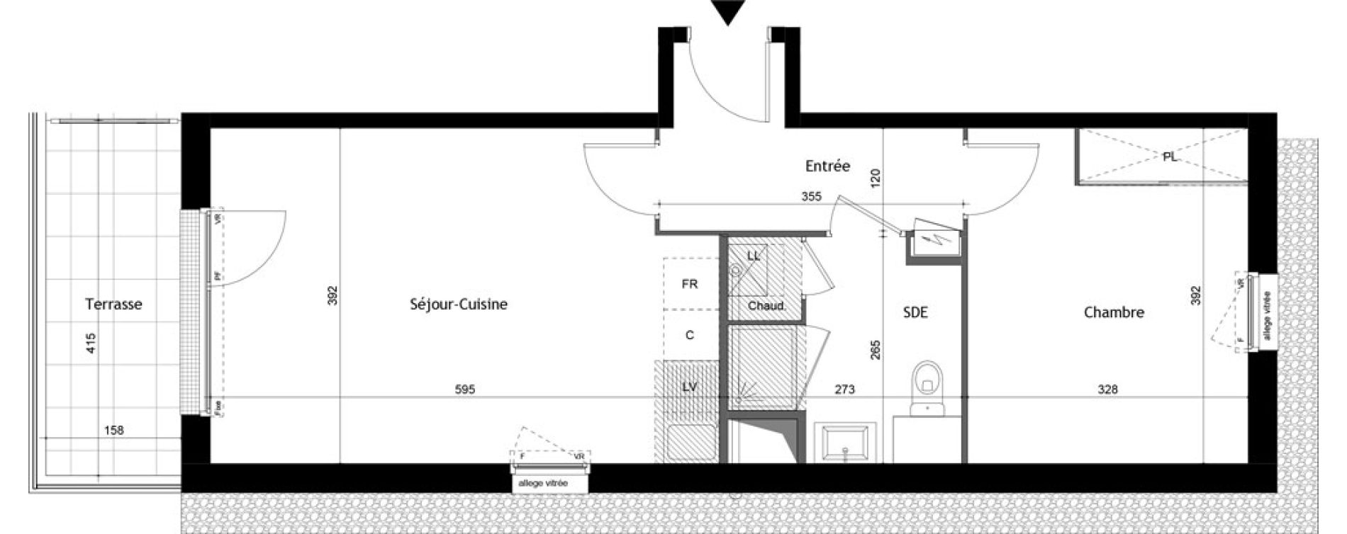Appartement T2 de 47,15 m2 &agrave; Tours Douets milletiere