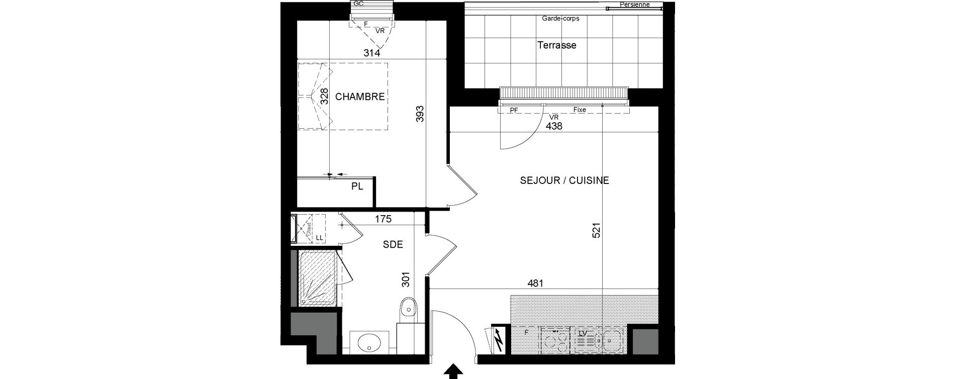 Appartement T2 de 42,91 m2 &agrave; Tours Sainte radegonde