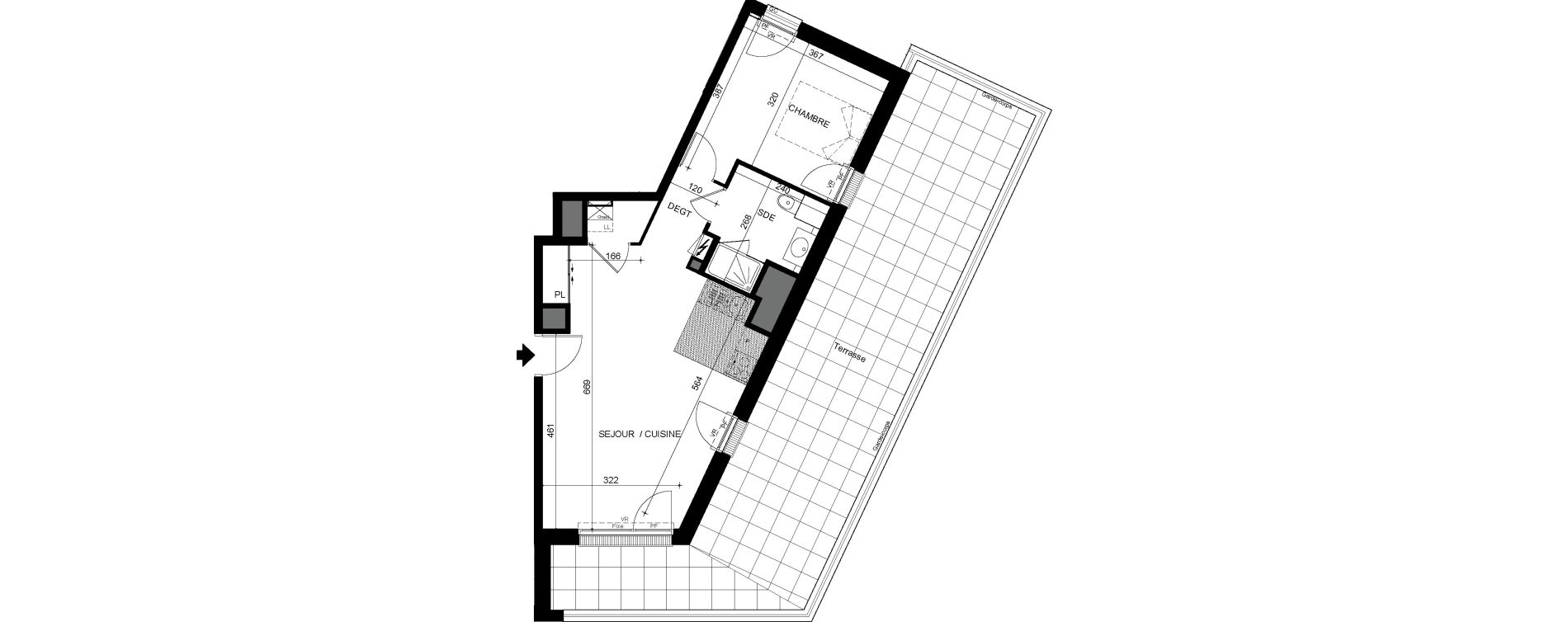 Appartement T2 de 49,82 m2 &agrave; Tours Sainte radegonde