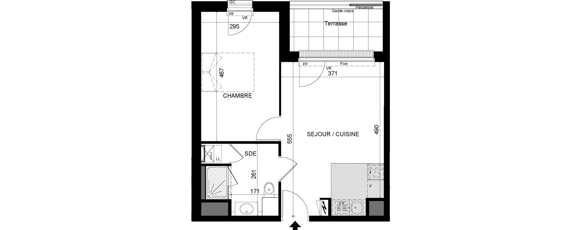 Appartement T2 de 39,37 m2 &agrave; Tours Sainte radegonde