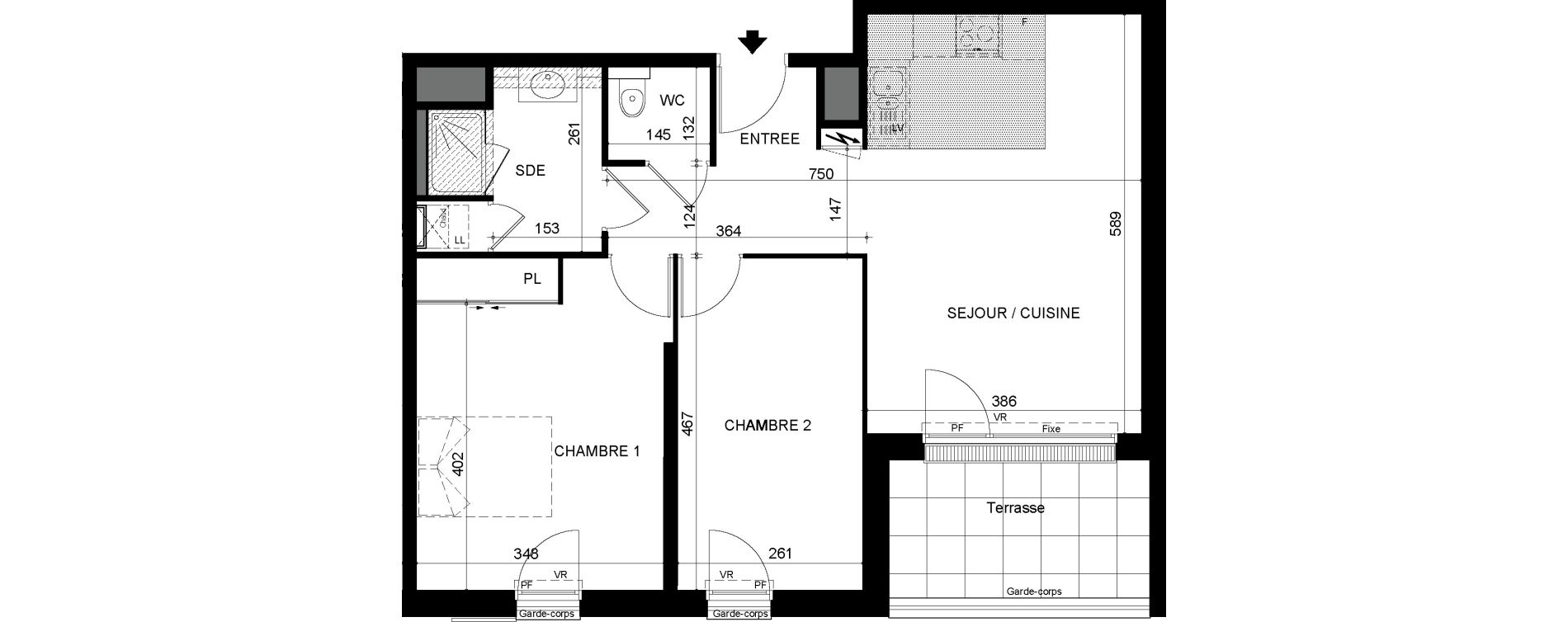 Appartement T3 de 65,73 m2 &agrave; Tours Sainte radegonde