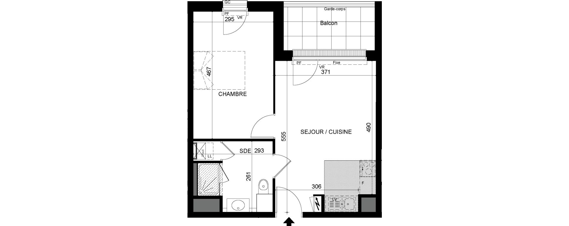 Appartement T2 de 40,40 m2 &agrave; Tours Sainte radegonde