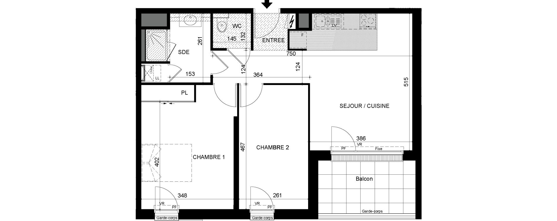 Appartement T3 de 63,03 m2 &agrave; Tours Sainte radegonde