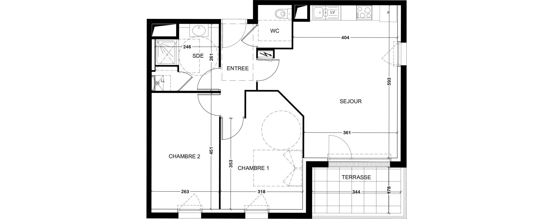 Appartement T3 de 62,39 m2 &agrave; Tours Saint-symphorien