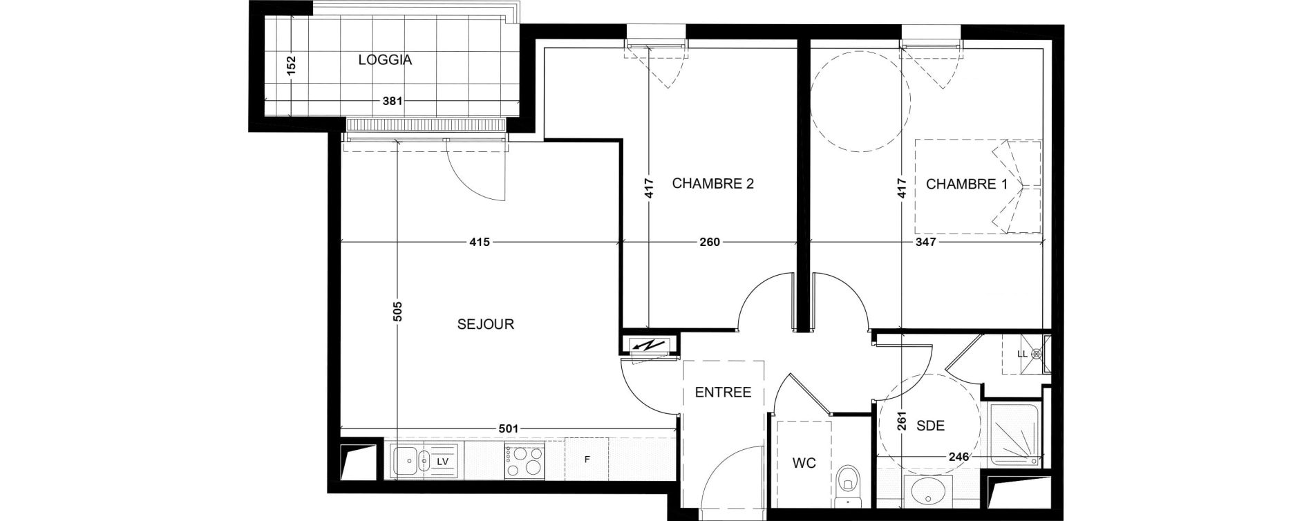 Appartement T3 de 62,31 m2 &agrave; Tours Saint-symphorien
