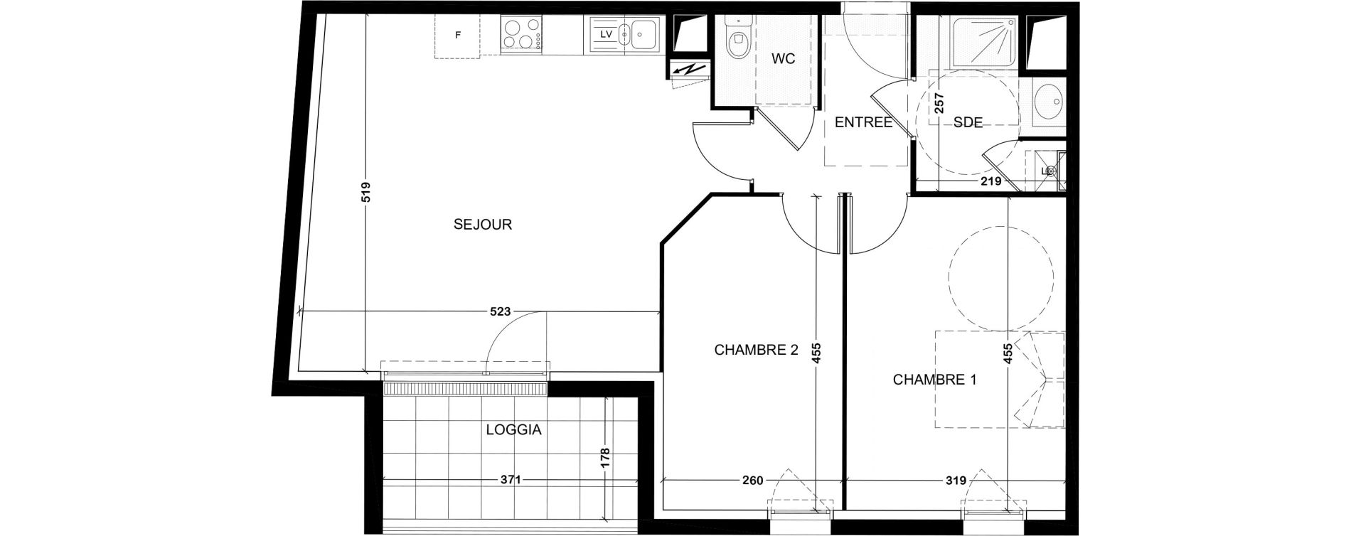 Appartement T3 de 66,00 m2 &agrave; Tours Saint-symphorien