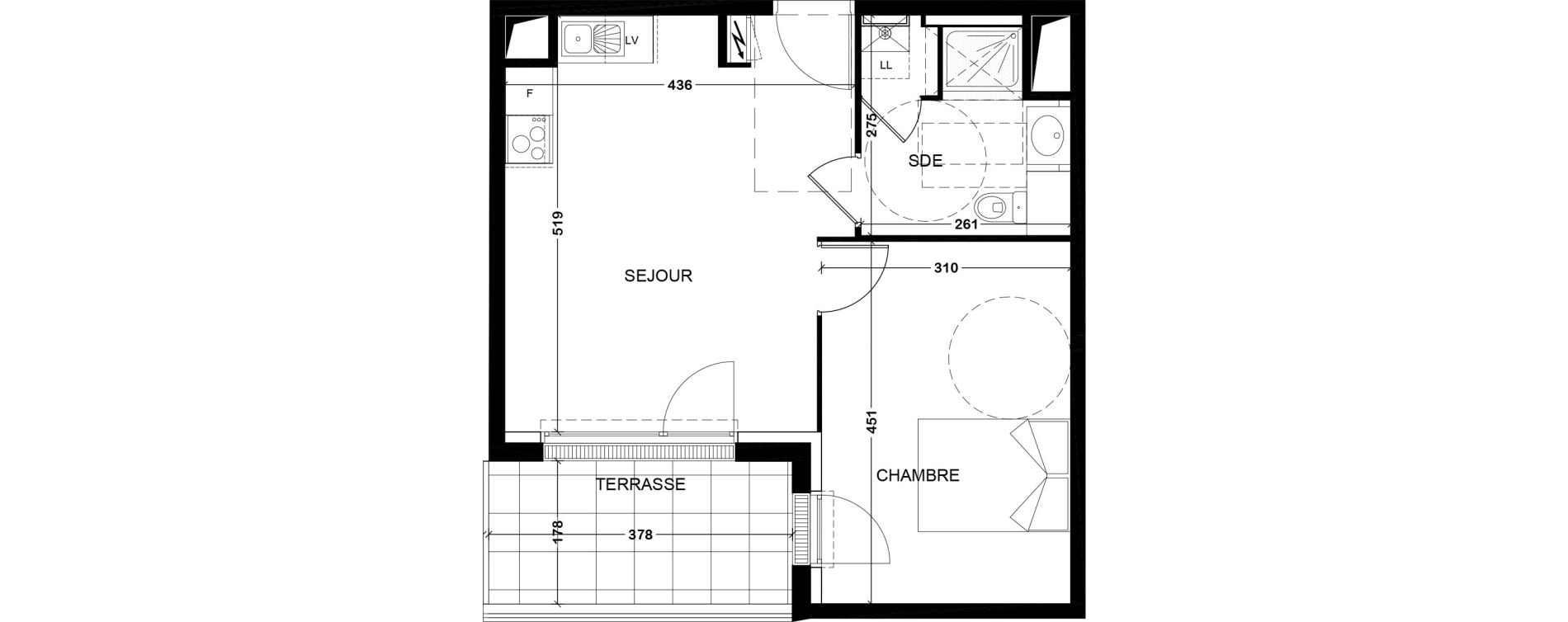 Appartement T2 de 41,09 m2 &agrave; Tours Saint-symphorien