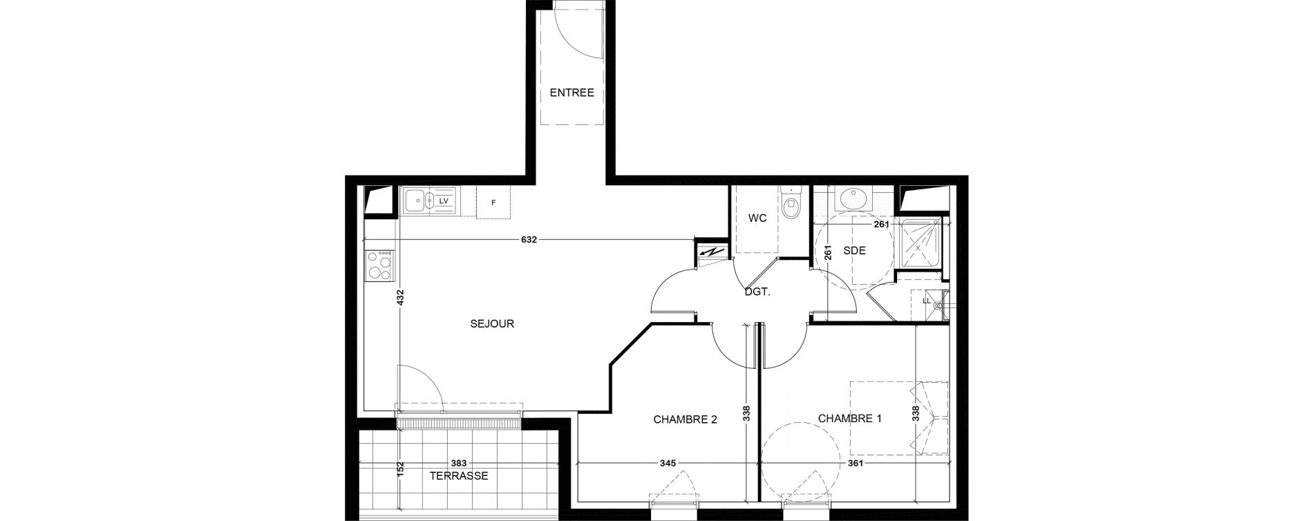 Appartement T3 de 62,67 m2 &agrave; Tours Saint-symphorien