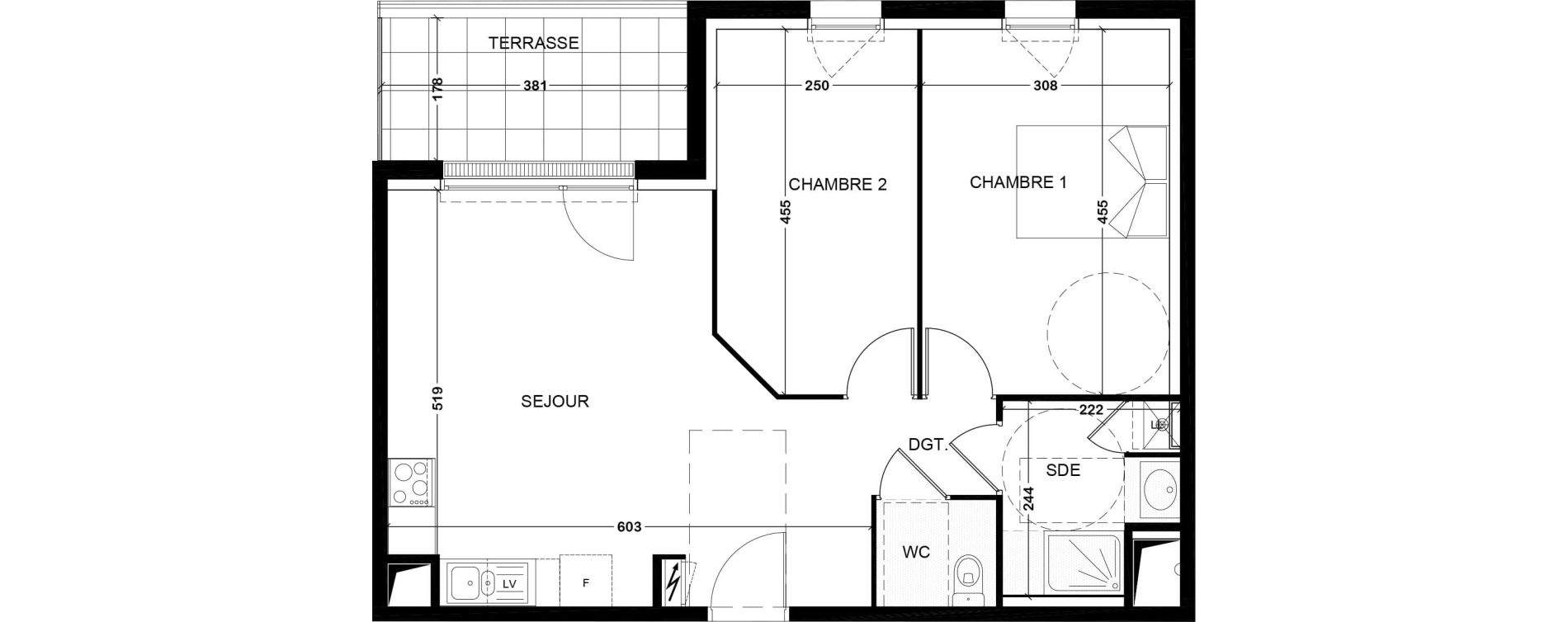 Appartement T3 de 59,33 m2 &agrave; Tours Saint-symphorien