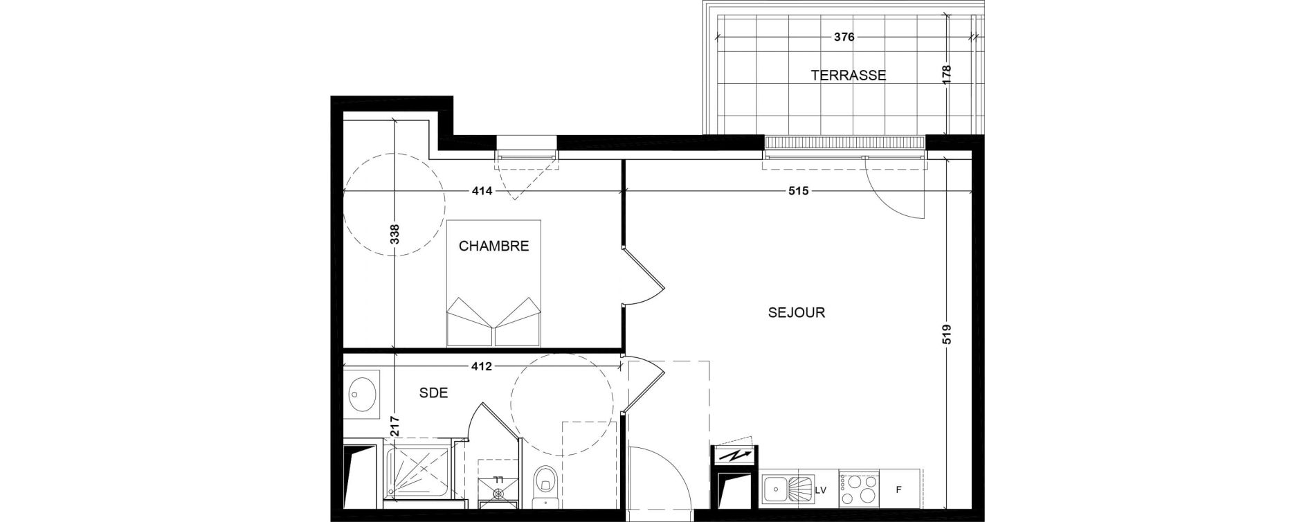 Appartement T2 de 47,32 m2 &agrave; Tours Saint-symphorien