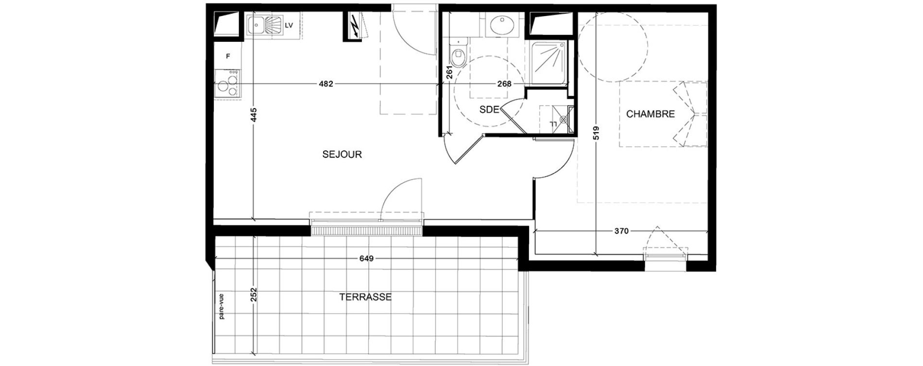 Appartement T2 de 47,64 m2 &agrave; Tours Saint-symphorien