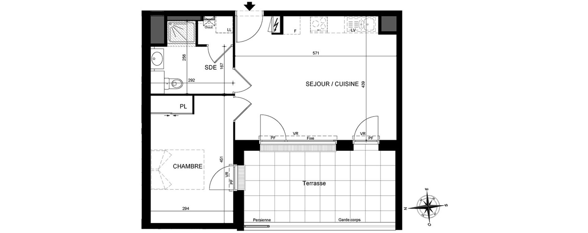 Appartement T2 de 44,69 m2 &agrave; Tours Saint-symphorien