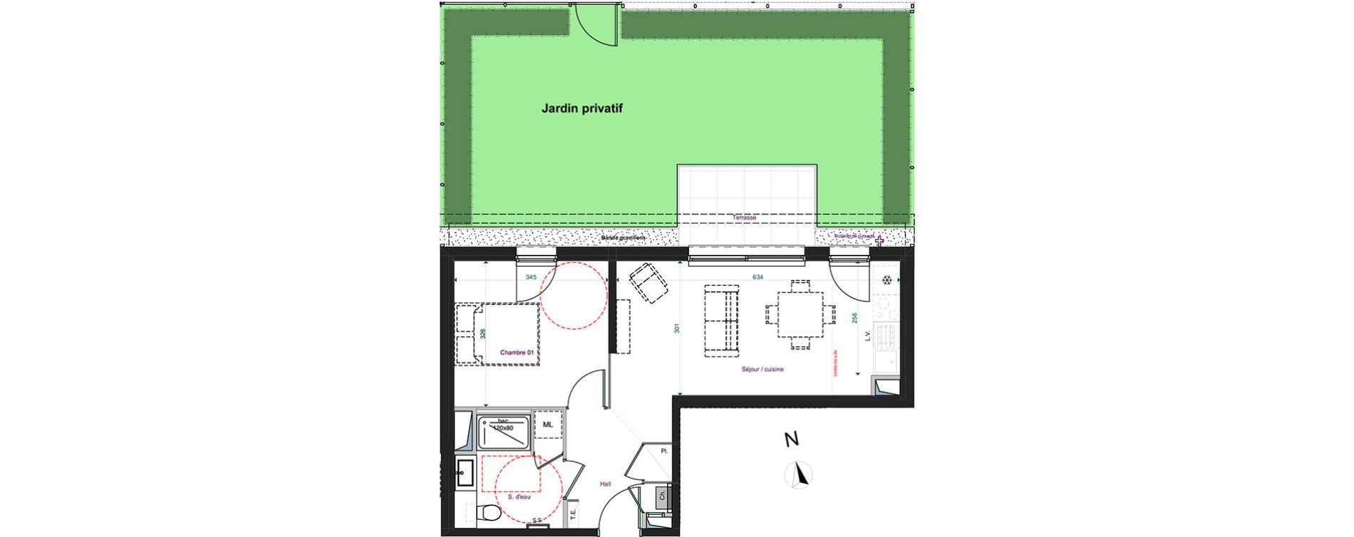 Appartement T2 de 41,41 m2 &agrave; Tours Saint-symphorien