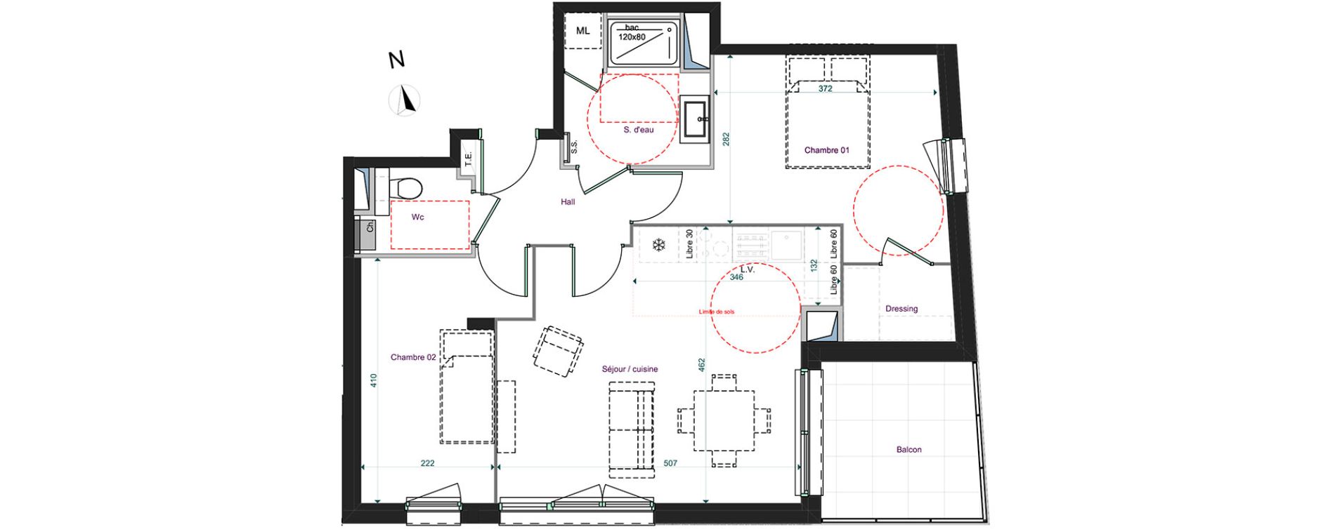 Appartement T3 de 59,82 m2 &agrave; Tours Saint-symphorien