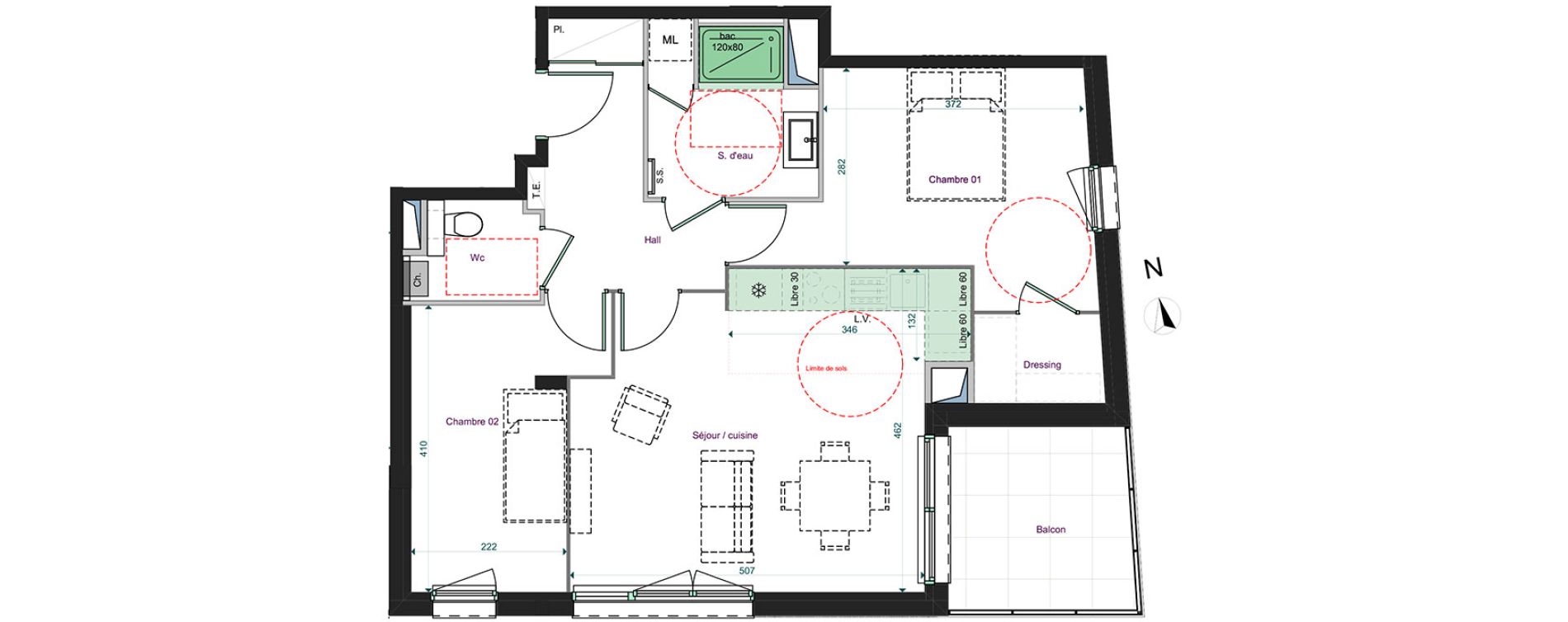 Appartement T3 de 62,62 m2 &agrave; Tours Saint-symphorien